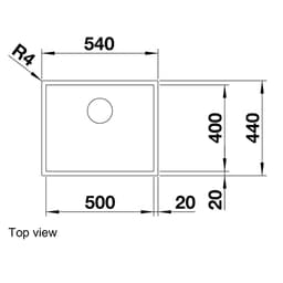 Blanco ZEROXDURINOX500U Sink-top view.jpg
