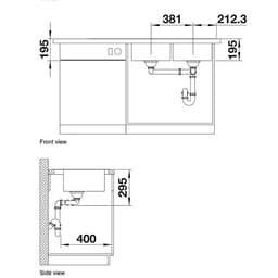 Blanco DIVONII8SIF - Side & Front View.jpg